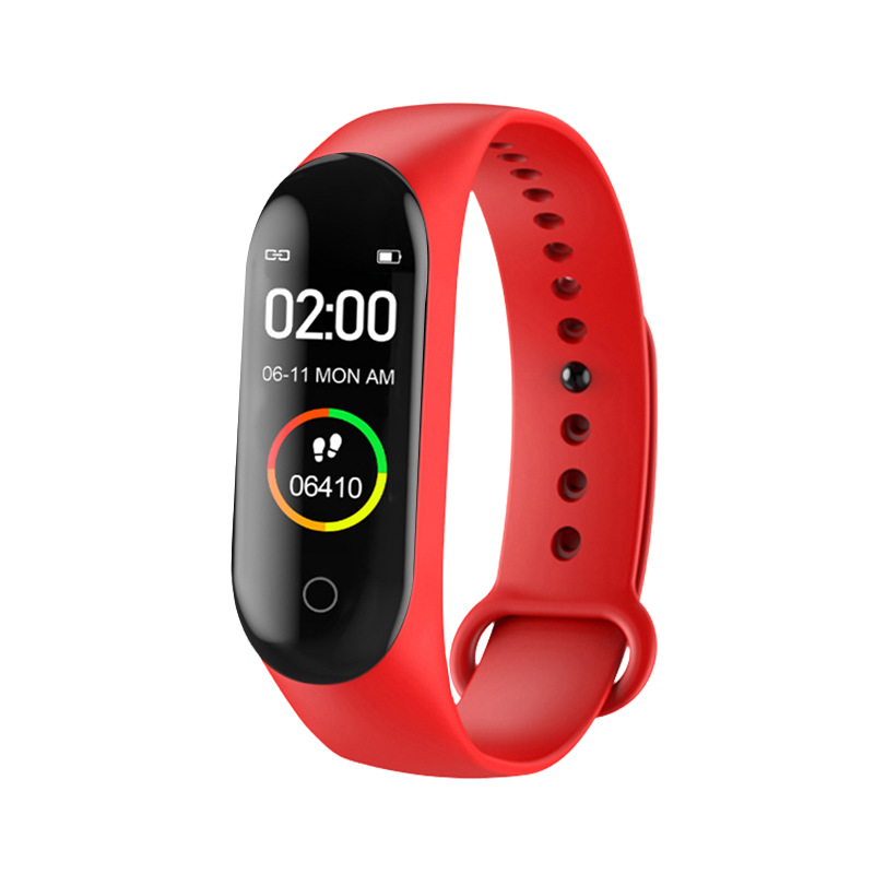 Bratara fitness MRG MM4, Inteligenta, Bluetooth, Rosu